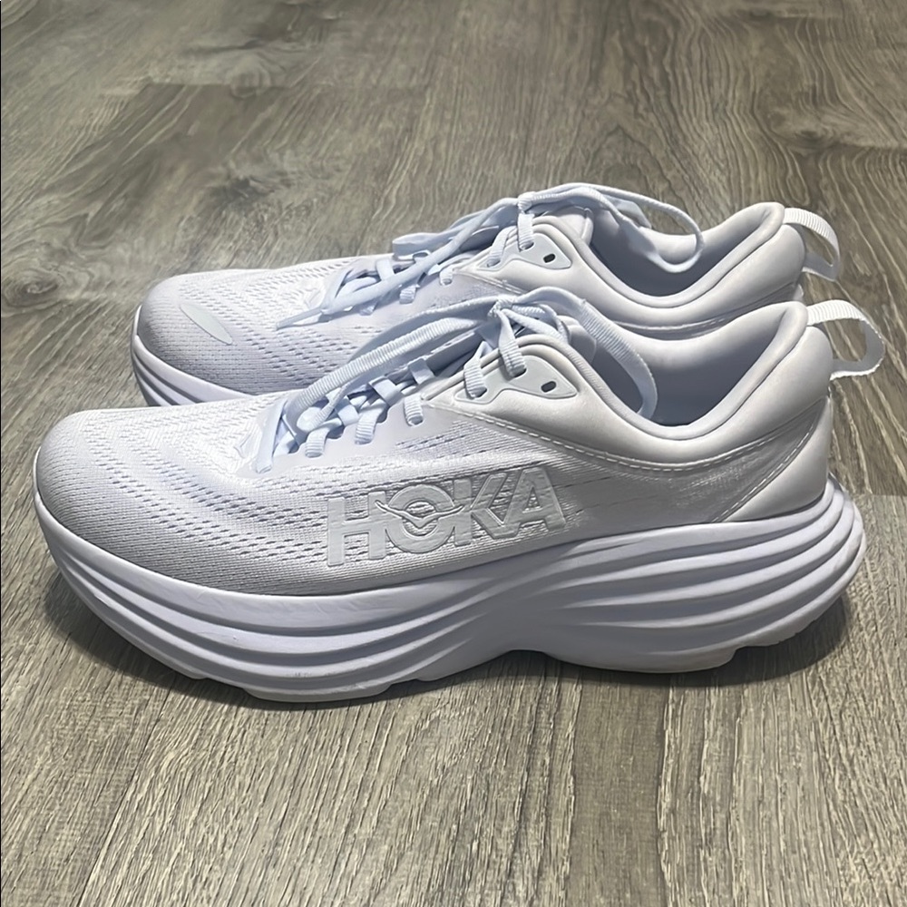 Hoka Bondi 8 Women's White Running Shoes